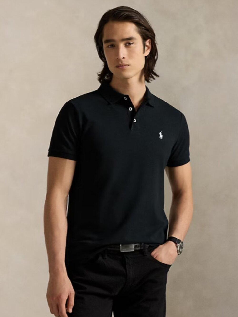 Polo Ralph Lauren Men's Classic Fit Polo Shirt Size Large Short Sleeve Black